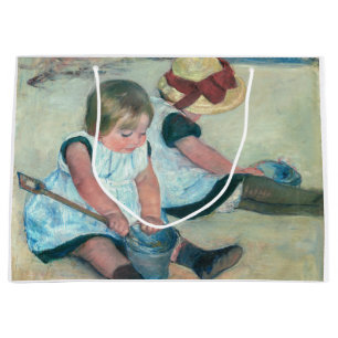 Mary Cassatt - Children Playing on the Beach Large Gift Bag