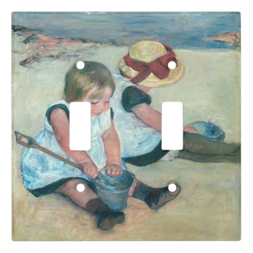 Mary Cassatt _ Children Playing on the Beach Light Switch Cover