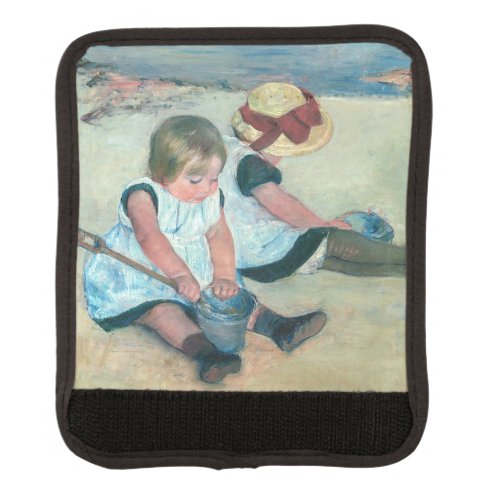 Mary Cassatt _ Children Playing on the Beach Luggage Handle Wrap