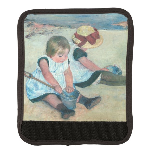 Mary Cassatt - Children Playing on the Beach Luggage Handle Wrap (Front)