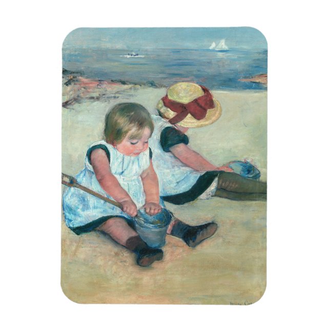 Mary Cassatt - Children Playing on the Beach Magnet (Vertical)