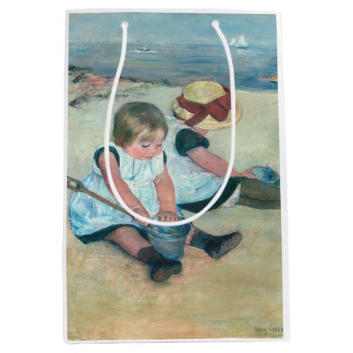 Mary Cassatt _ Children Playing on the Beach Medium Gift Bag