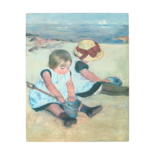 Mary Cassatt - Children Playing on the Beach Metal Print