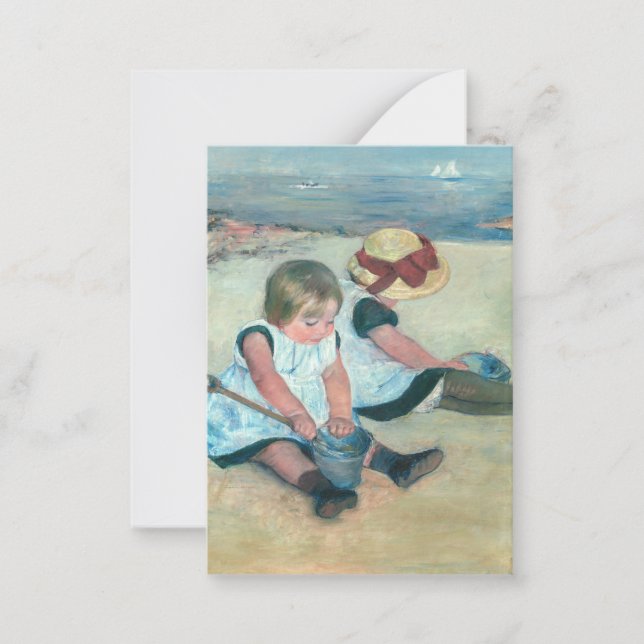 Mary Cassatt - Children Playing on the Beach Note Card (Front)