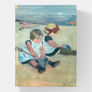 Mary Cassatt - Children Playing on the Beach  Paperweight