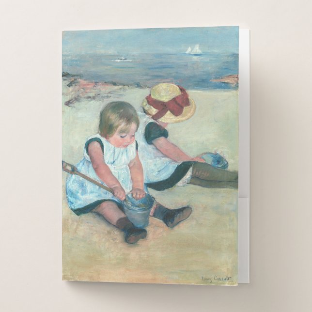 Mary Cassatt - Children Playing on the Beach Pocket Folder (Front)