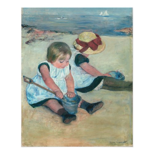 Mary Cassatt _ Children Playing on the Beach Poster