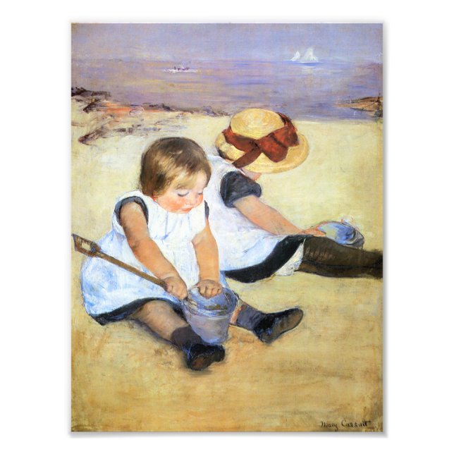 Mary Cassatt Children Playing on the Beach Print (Front)