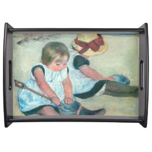Mary Cassatt - Children Playing on the Beach Serving Tray