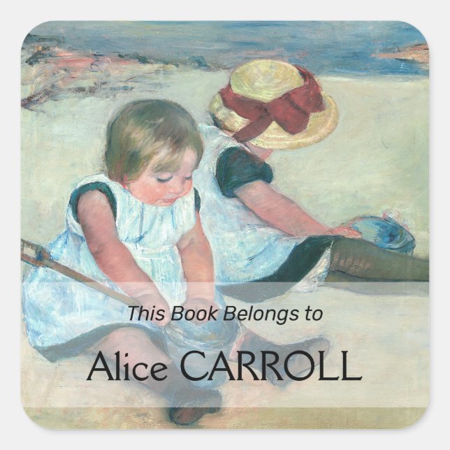 Mary Cassatt - Children Playing on the Beach Square Sticker (Front)