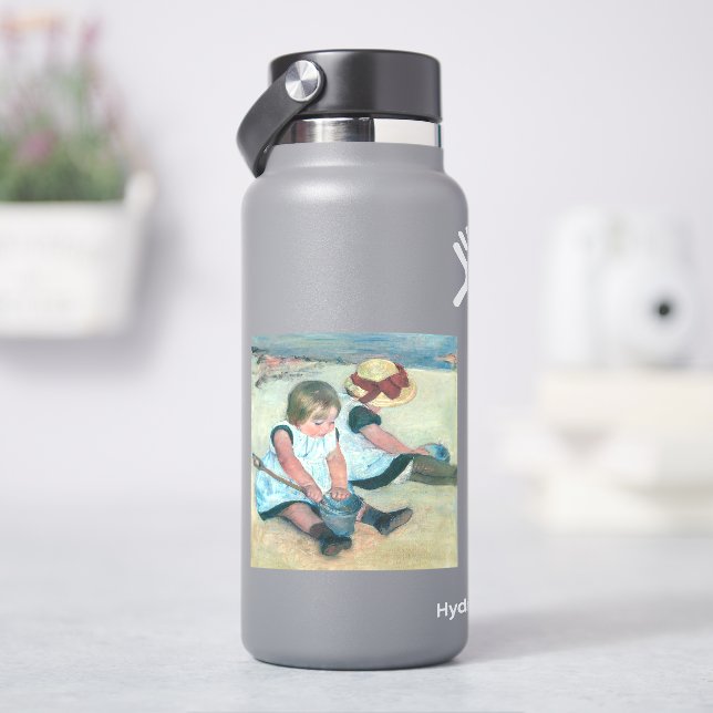Mary Cassatt - Children Playing on the Beach Sticker (HydroFlask)