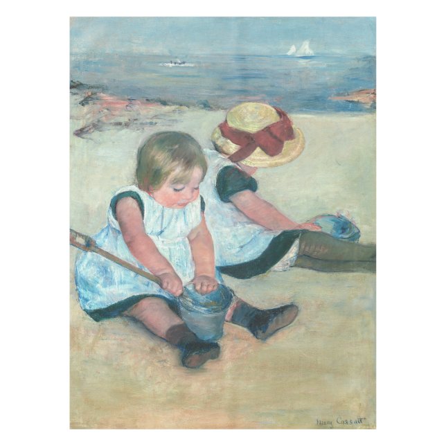 Mary Cassatt - Children Playing on the Beach Tablecloth (Front)
