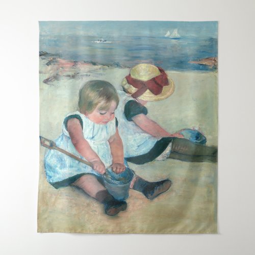 Mary Cassatt _ Children Playing on the Beach Tapestry