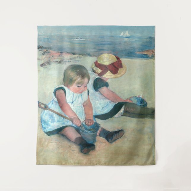 Mary Cassatt - Children Playing on the Beach Tapestry (Front)
