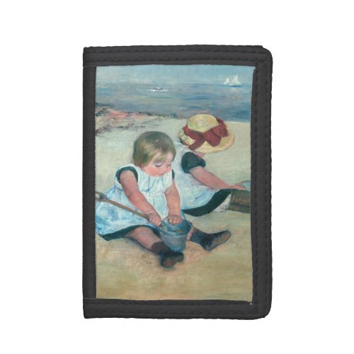 Mary Cassatt _ Children Playing on the Beach Trifold Wallet
