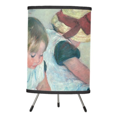 Mary Cassatt _ Children Playing on the Beach Tripod Lamp