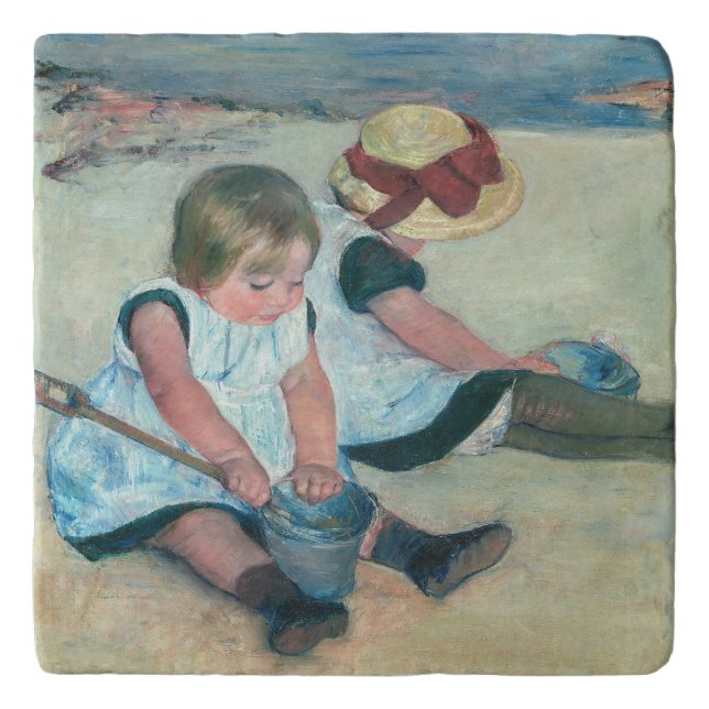 Mary Cassatt - Children Playing on the Beach Trivet (Front)