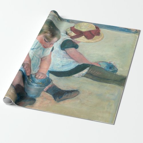 Mary Cassatt _ Children Playing on the Beach Wrapping Paper