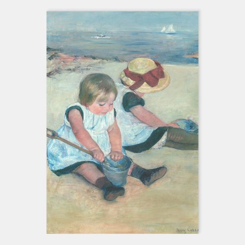 Mary Cassatt _ Children Playing on the Beach Wrapping Paper Sheets