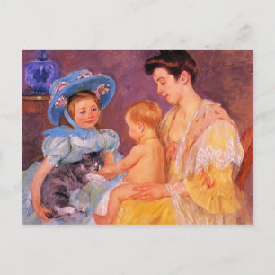 Mary Cassatt- Children Playing with a Cat Postcard