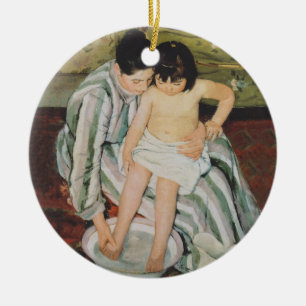 Mary Cassatt Child's Bath Painting Ceramic Ornament