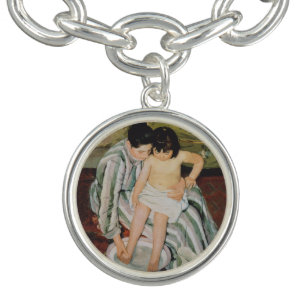 Mary Cassatt Child's Bath Painting Charm Bracelet