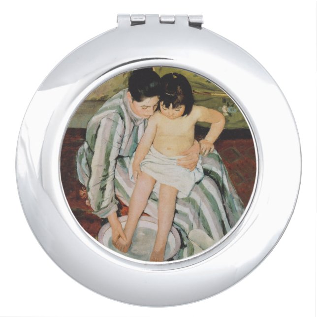 Mary Cassatt Child's Bath Painting Compact Mirror (Front)