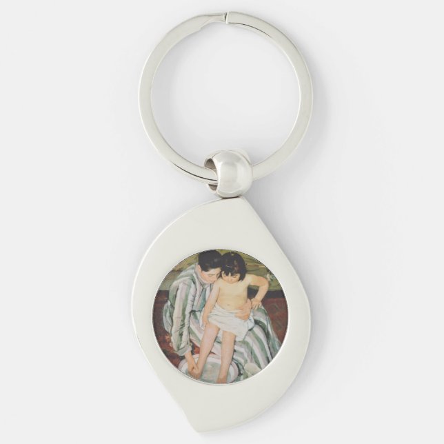 Mary Cassatt Child's Bath Painting Keychain (Front)