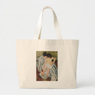 Mary Cassatt Child's Bath Painting Large Tote Bag
