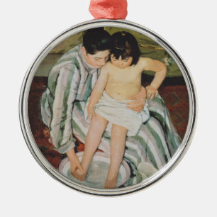 Mary Cassatt Child's Bath Painting Metal Ornament