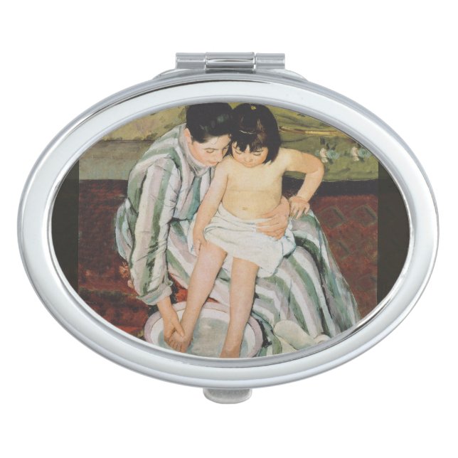 Mary Cassatt Child's Bath Painting Mirror For Makeup (Front)
