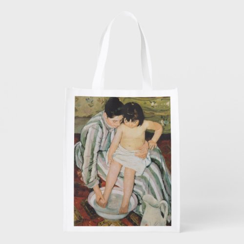 Mary Cassatt Childs Bath Painting Reusable Grocery Bag