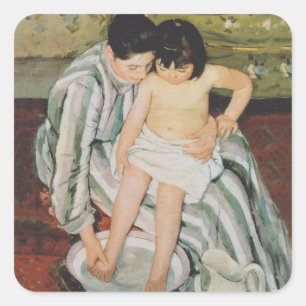 Mary Cassatt Child's Bath Painting Square Sticker