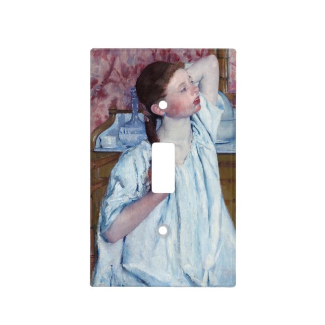 Mary Cassatt - Girl Arranging her Hair Light Switch Cover (Front)
