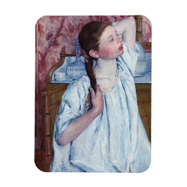 Mary Cassatt - Girl Arranging her Hair Magnet (Vertical)