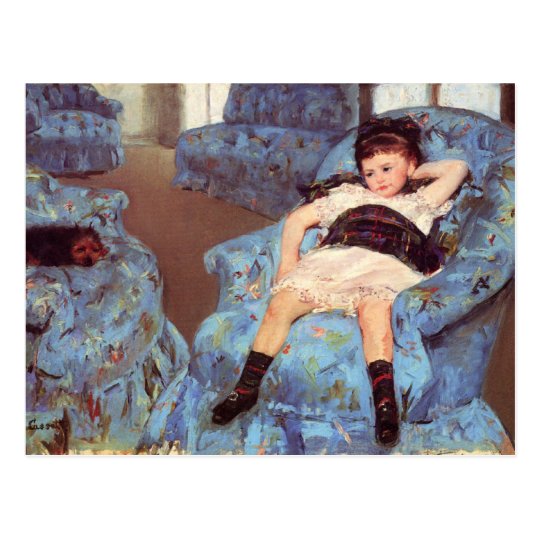 Mary Cassatt Girl in Blue Armchair Fine Art Postcard