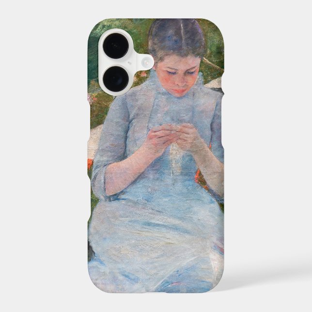 Mary Cassatt - Girl sewing in a Garden Case-Mate iPhone Case (Back)