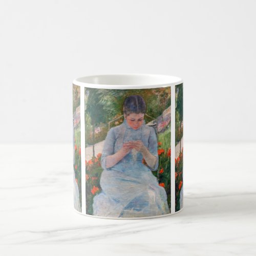Mary Cassatt _ Girl sewing in a Garden Coffee Mug