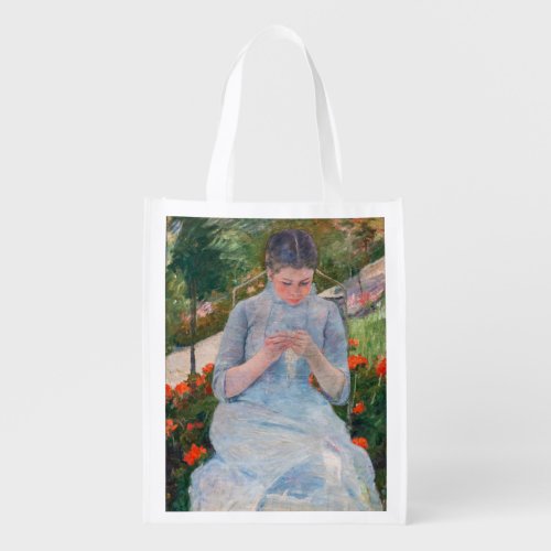 Mary Cassatt _ Girl sewing in a Garden Grocery Bag