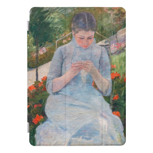 Mary Cassatt - Girl sewing in a Garden iPad Pro Cover (Front)