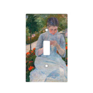 Mary Cassatt - Girl sewing in a Garden Light Switch Cover