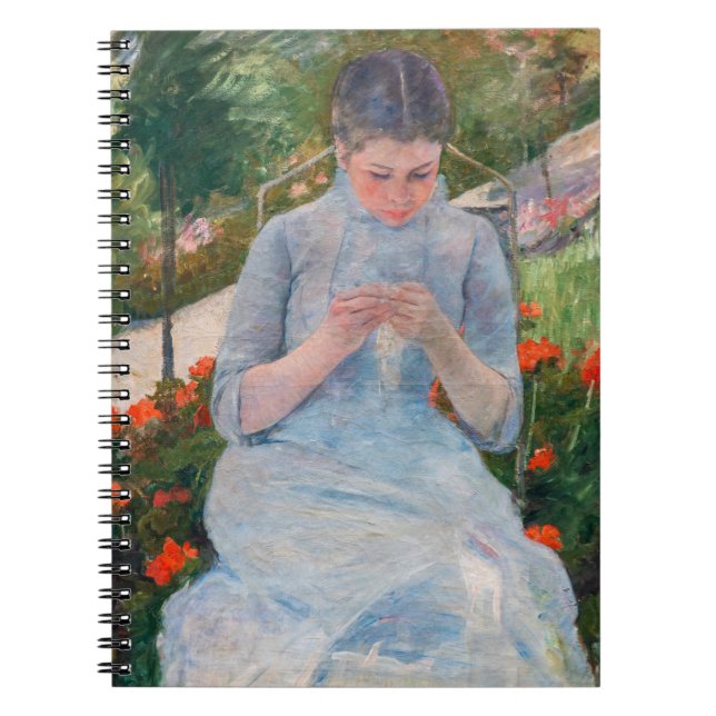 Mary Cassatt - Girl sewing in a Garden Notebook (Front)