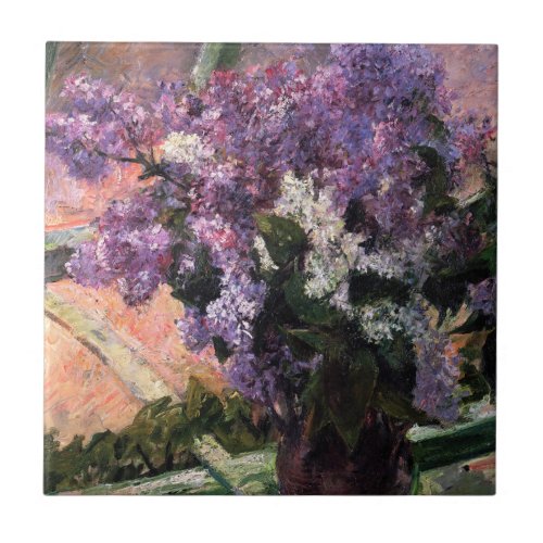 Mary Cassatt _ Lilacs in a Window Ceramic Tile