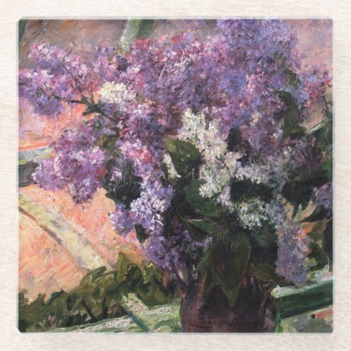 Mary Cassatt _ Lilacs in a Window Glass Coaster