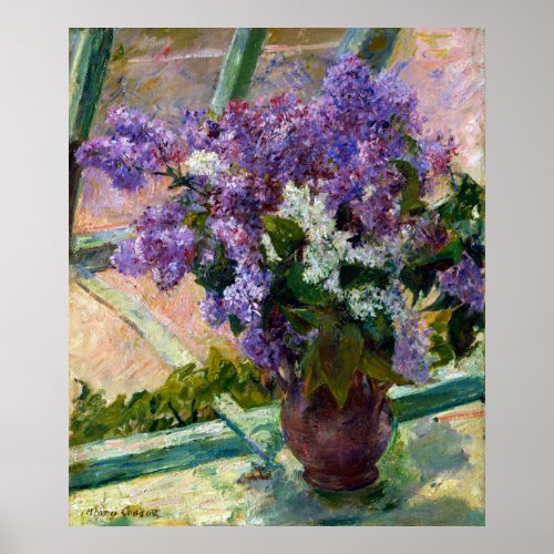 Mary Cassatt Lilacs in a Window Poster