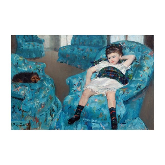 Mary Cassatt - Little Girl in a Blue Armchair Acrylic Print (Front)