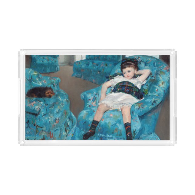 Mary Cassatt - Little Girl in a Blue Armchair Acrylic Tray (Front)
