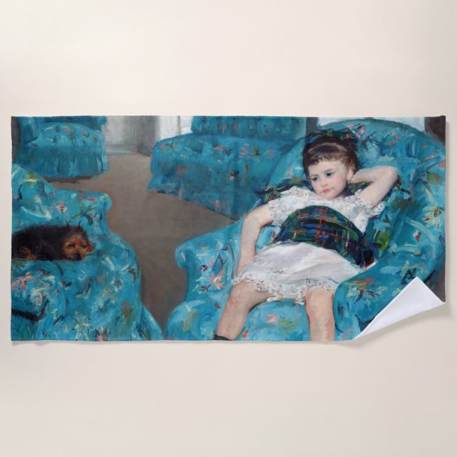 Mary Cassatt - Little Girl in a Blue Armchair Beach Towel (Front)