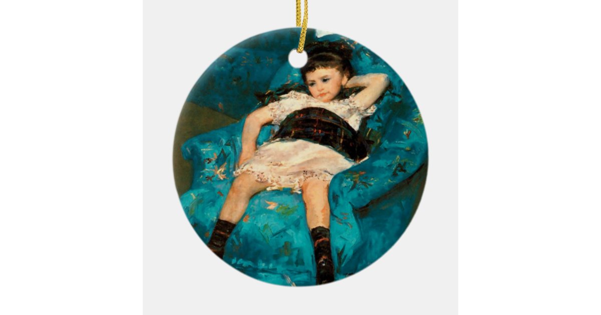 Mary Cassatt Little Girl In A Blue Armchair Ceramic Ornament