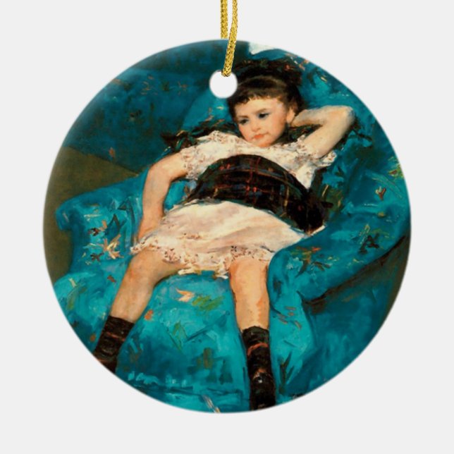 Mary Cassatt | Little Girl in a Blue Armchair Ceramic Ornament (Front)